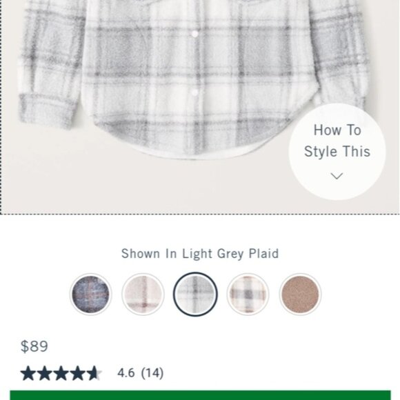 Abercrombie plaid sherpa shirt jacket large - Picture 16 of 16